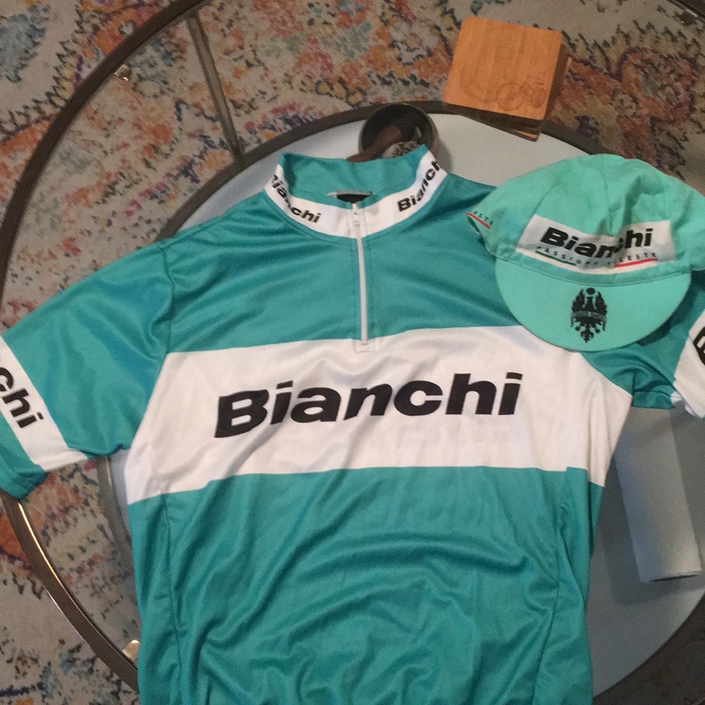 Bianchi Cycling Jersey And Hat